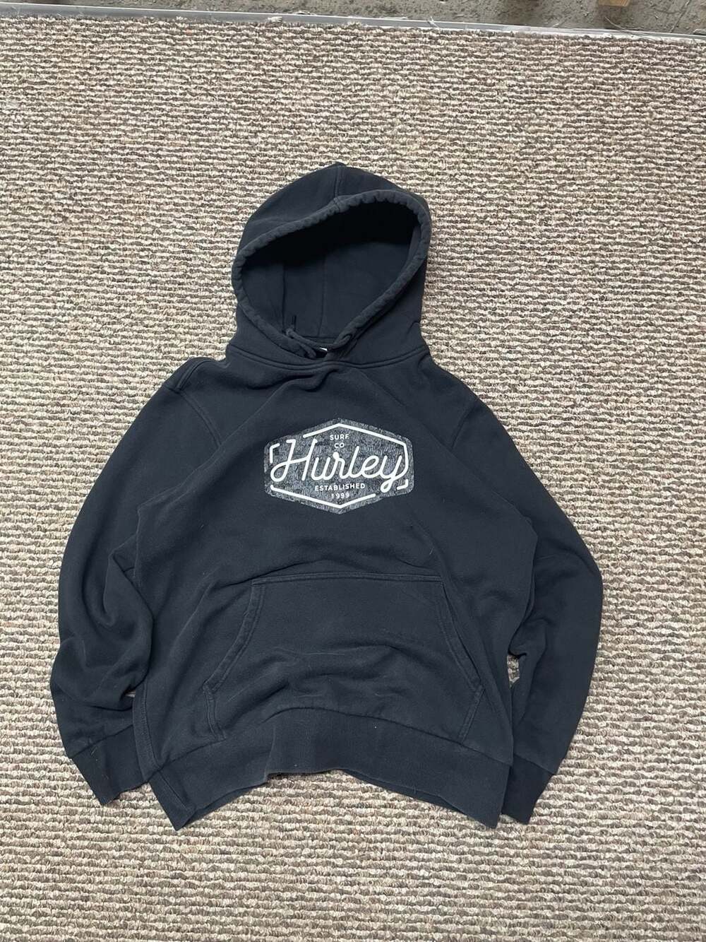 Hurley Men's Black Fleece Graphic Pullover Hoodie Size Medium